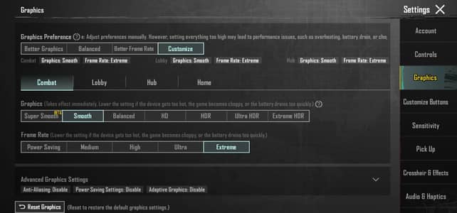 60 FPS for Pubg 6/128