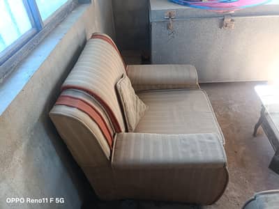 4 seater sofa with two tables