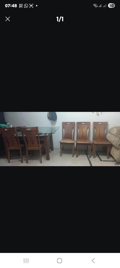 6 seater dining solid shesham wood