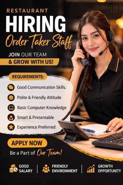Order Taker/ Captain, Kitchen Dispatcher & Waiter