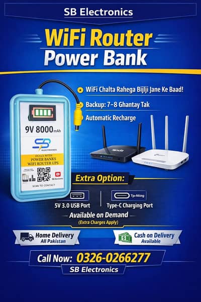 9v DC wifi router Power bank UPS
