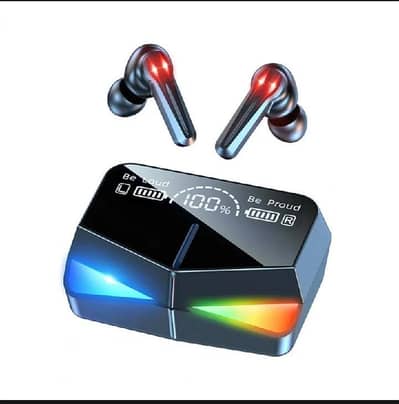 M28 RGB Buds 3 Pro Wireless Earbuds  -  deep bass crystall clear blue