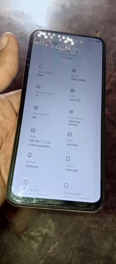 Infinix hot 30 play  Ram 4+4/64