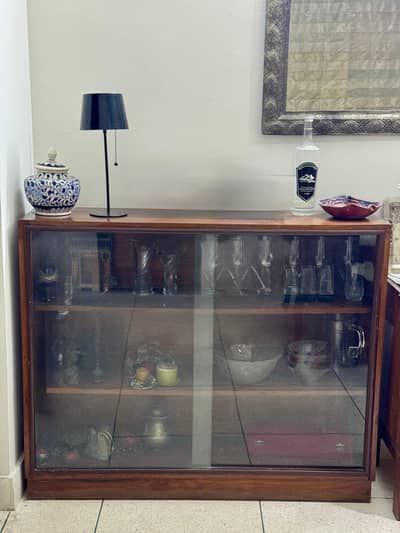 2 wooden crockery cabinets