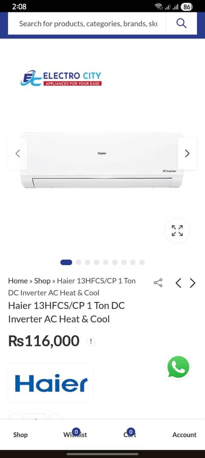 Haier DC Inverter 1 Ton Heat n Cool AC
