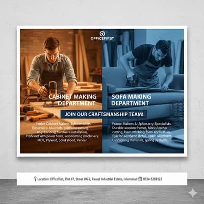 Job Offers for Sofa and Cabinets makers (carpenters)