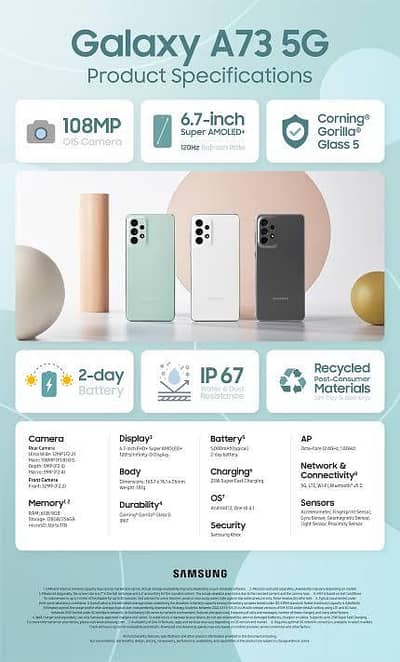 Samsung A73 5g 8/256 only phone