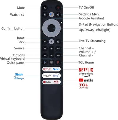 TCL Smart TV Remote Control for TCL 4K & 8K TV Voice Function original