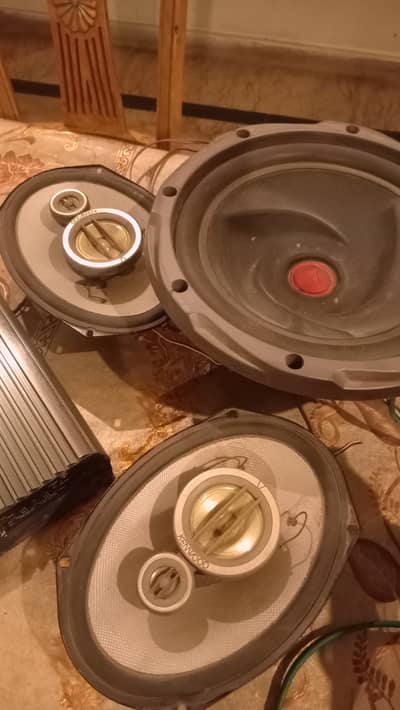 Woofer + Amp + 2 Speaker full set For Sale