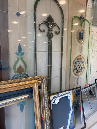 Mirror Tempered Glass Etched Engraved Glass Tinted Glass fancy mirror