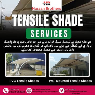 Car Parking Shed/Tensile shed/Marquee shed/Wall mounted/Café rooftop