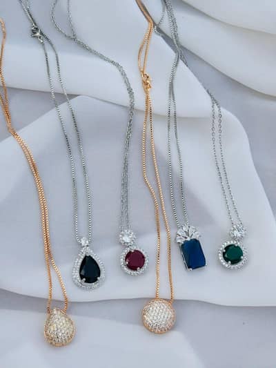 Premium Quality Zircon Pandents available @Libaas Tarash Jewels