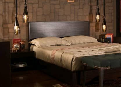 Interwood Queen size bed with side tables