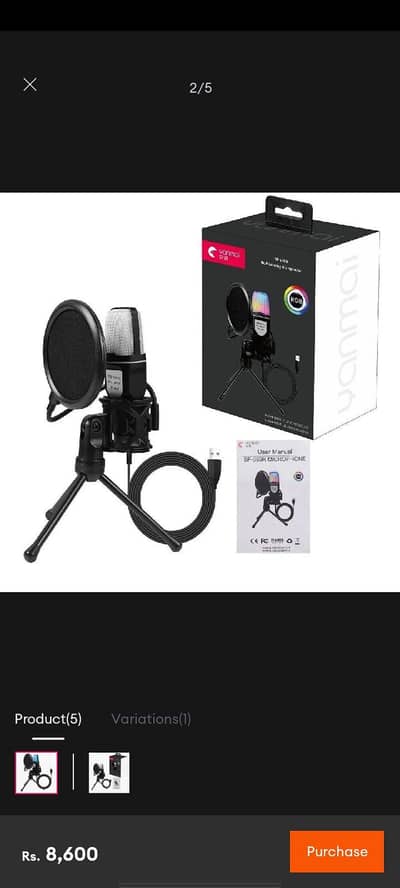 Brand New USB Condenser Microphone RGB & Pop Filter without stand