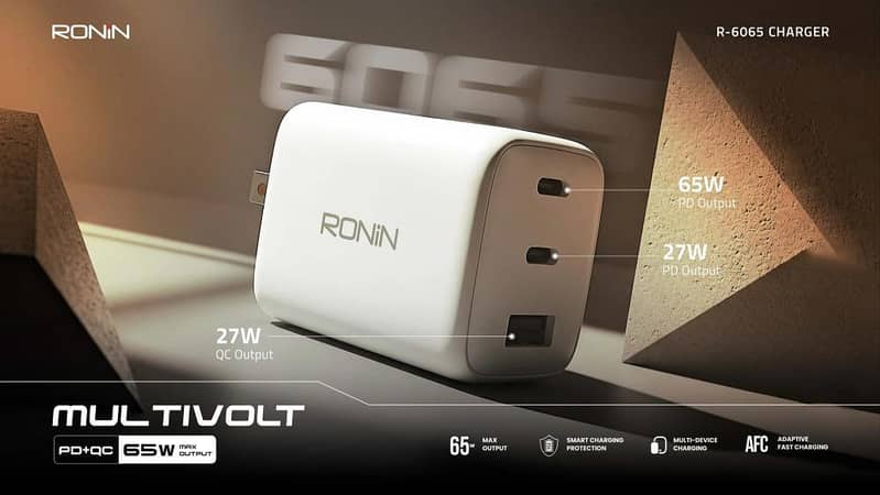 Ronin R-6065 / MULTIVOLT CHARGER / PD + QC 65 Watt Max