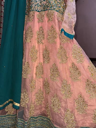 Peach embroidery maxi