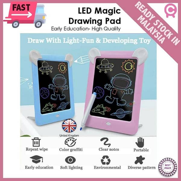 Imported Magic Pad, Drawing Pad, Sketch Pad, Writing Pad for Kids. Create Art That Glows, Painting and Learning Tablet for Kids