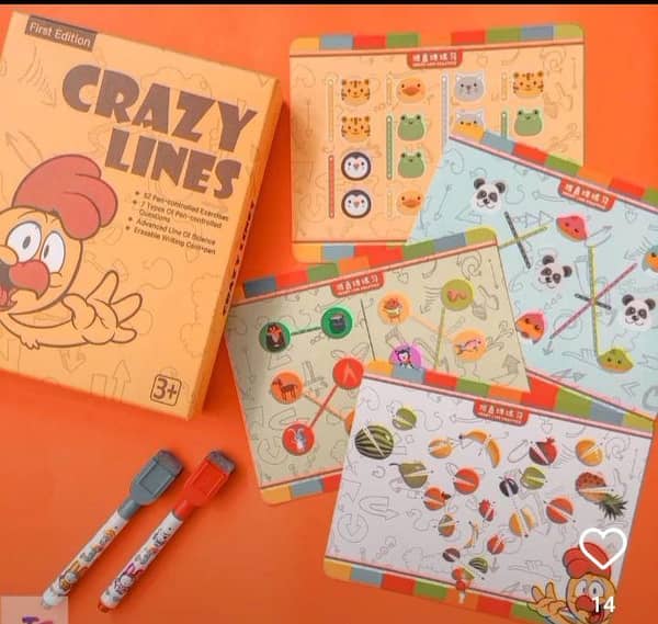 Crazy Lines for Toddlers Handwriting learning - 52 Reusable Straight, Curve, Small Large Lines Sketch and drawing Pages for Preschoolers