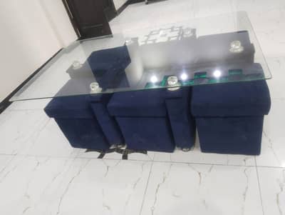 smart table with poshash stool use as a dining table and normal use