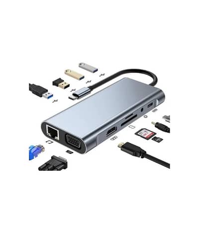 11 in 1 Multiport Type C to USB C 4K HDMI Adapter USB HUB