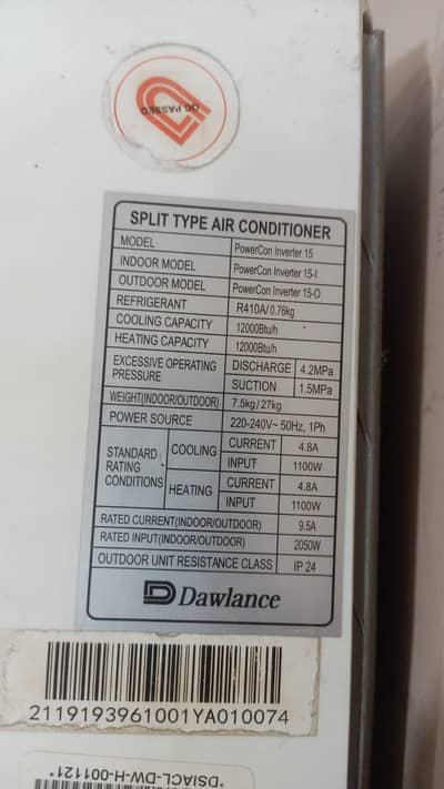 Dawlance Inverter split AC
