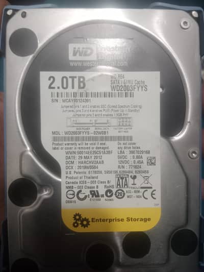 2.0TB hard drive