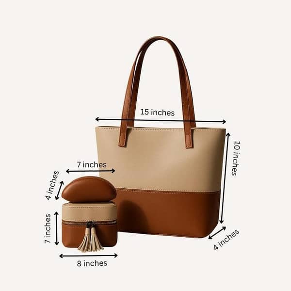 Grace 3 Pcs Handbag Set – Double Tone & Shoulder Bag