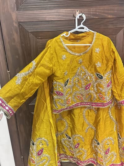 Vibrant Yellow Mehndi Outfit | Heavy Embroidery & Mirror Work