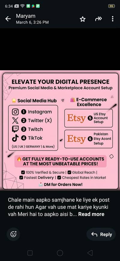 social media accounts setup available