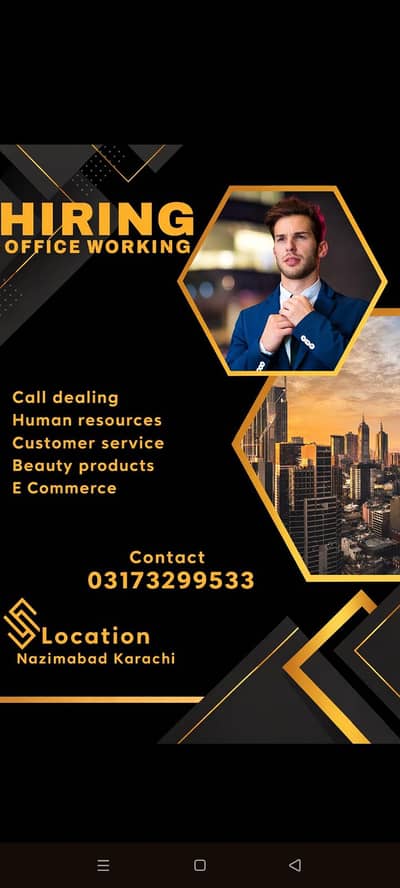 HR administration hiring for office work staff. male and female