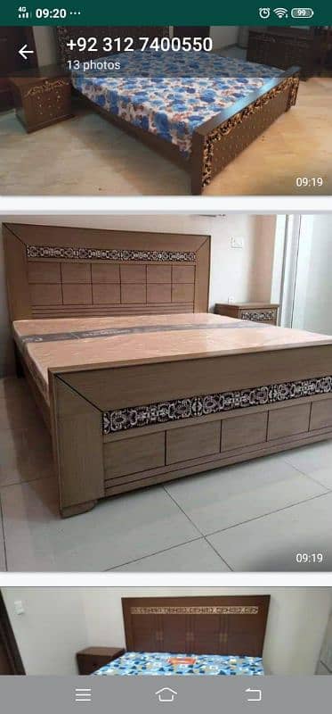 Double bed / bed set / king size bed / wooden bed / bed / Furniture