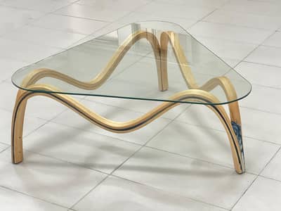 "One-of-a-kind Ashwood Center table masterpiece,Ocean's Embrace''