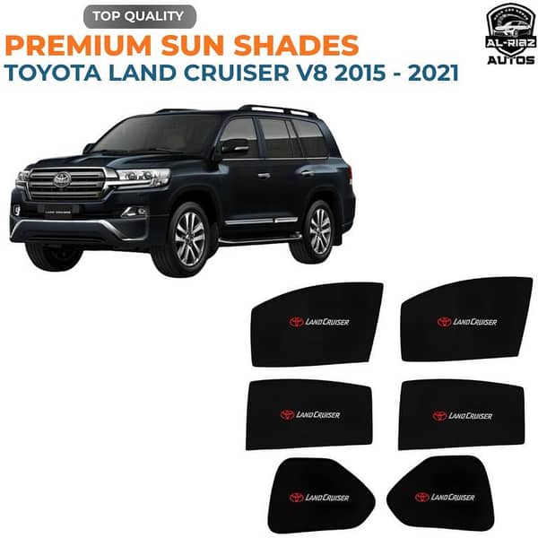 Land Cruiser V8 (2015-2021) Window Sun Shades | UV Protection & Heat Shield | Custom Fit Mesh