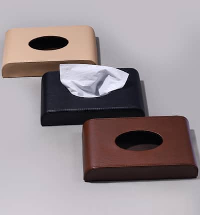 Premium Leather Tissue Box Holder