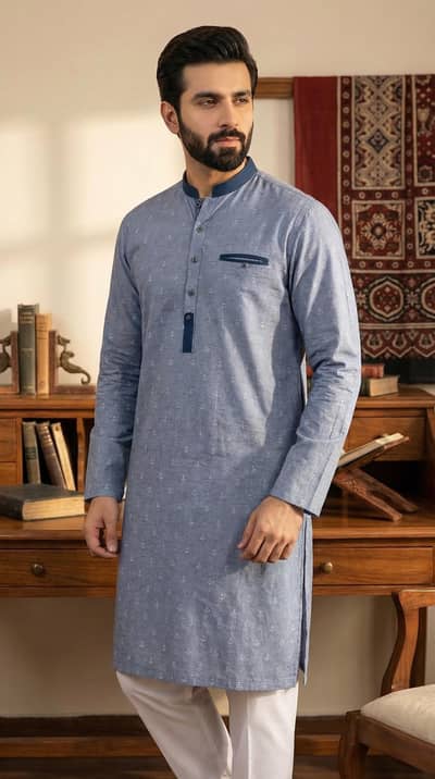 Kurta Kameez with Pajama for Eid - 2 pc (Designer Wear)