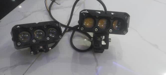 pair Fog lights yellow and white