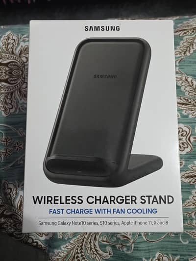 Samsung Wireless Charger Stand with 25 watt adapter and cable box pack