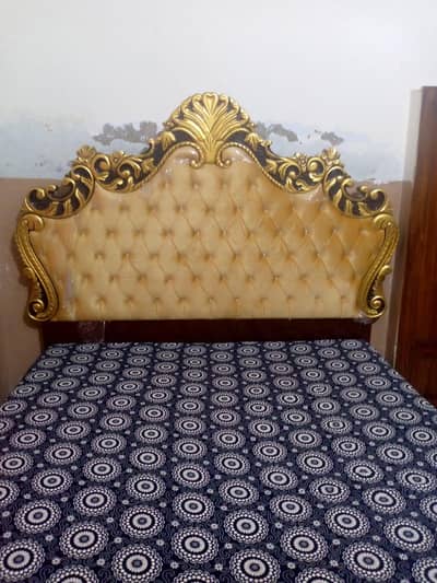 Royal Gold-Carved Luxury Bridal Bedroom Set