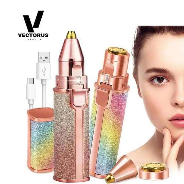 2in1 Electric Eyebrow Trimmer and Shaver Rechargeable, Electric Hair Removal Machine Eyebrow Trimmer Women's Mini Facial Hair Removal Device Facial Shaver