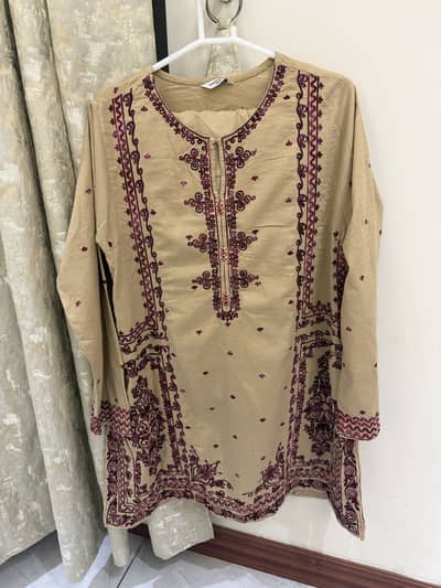 Khaadi three piece embroidered suit