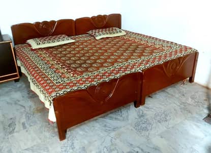 2 SINGLE BED WITH MATTRESS