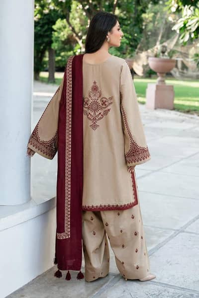 3 Pcs Womens Unstitched Embroidered suit