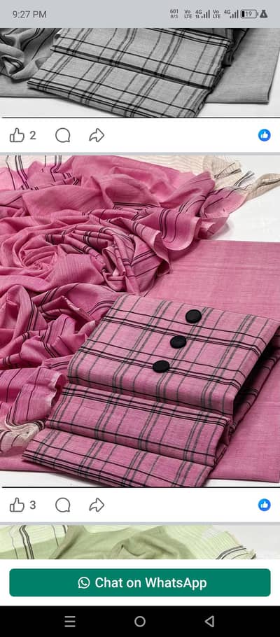 three piece lawn suits  whole sale