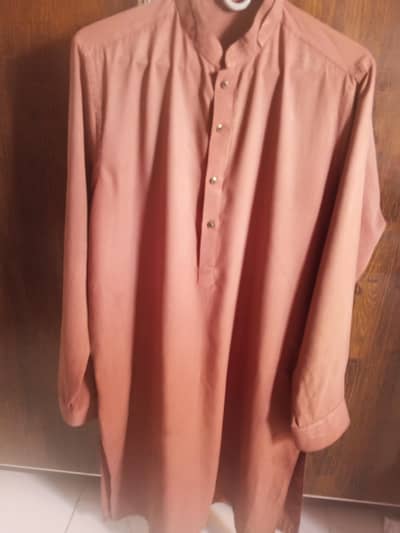 Men's Kameez Shalwar For Sale in Mehndi & Burgundy Color, Large Size