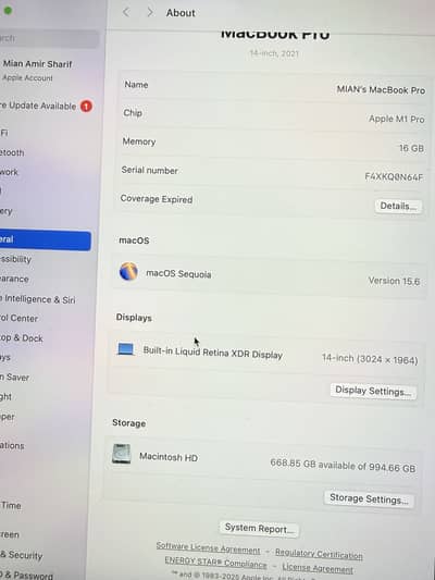 MacBook M1 Pro 1TB 2021