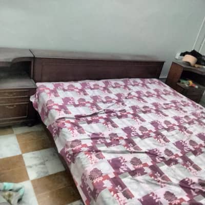 Bed with side table for sale