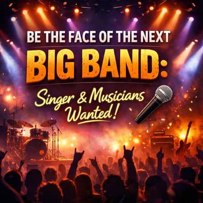 BE THE FACE OF THE NEXT BIG BAND: Singer & Musicians Wanted! 