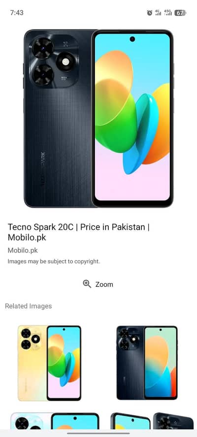 Tecno spark 20c 4/128