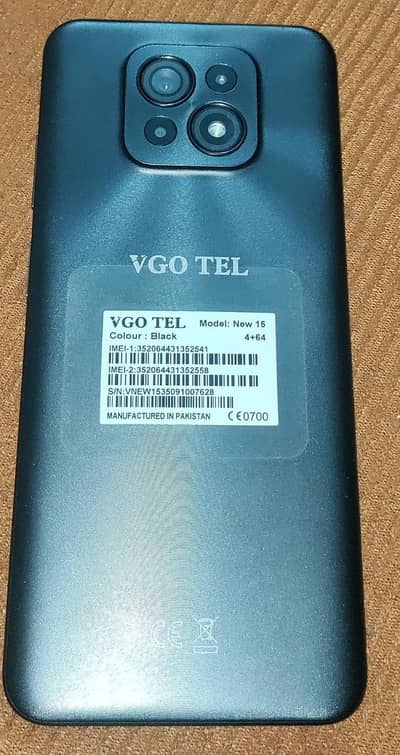 VGO TEL New 15 – 4GB RAM 64GB ROM – Black – Good Condition