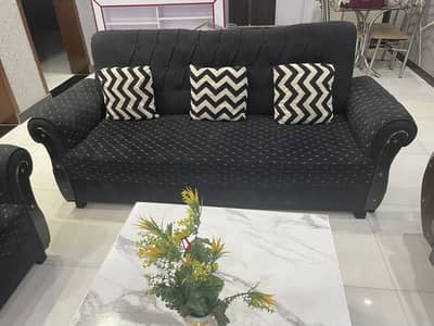 5 seater sofa with centre Table and 4 seater dining Table